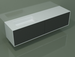Washbasin with drawers (06UCA34S1, Deep Nocturne C38, L 192, P 50, H 48 cm)