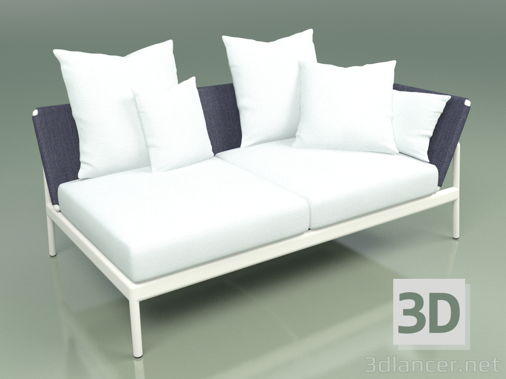 3d model Módulo de sofá izquierda 005 (Metal Milk, Batyline Blue) - vista previa