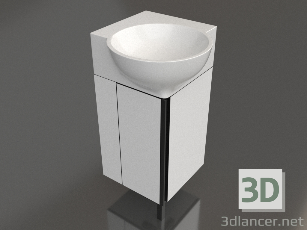 3d model Floor cabinet 45 cm (POR0104WB) - preview