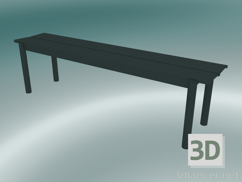 modèle 3D Banc en acier linéaire (170 cm, vert foncé) - preview