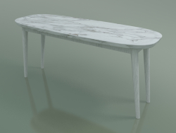 Tavolino ovale (247 R, marmo, bianco)