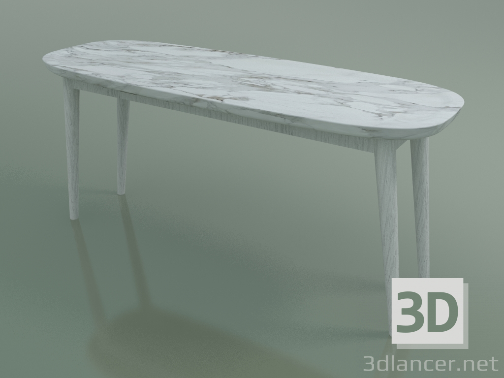 3d model Coffee table oval (247 R, Marble, White) - preview