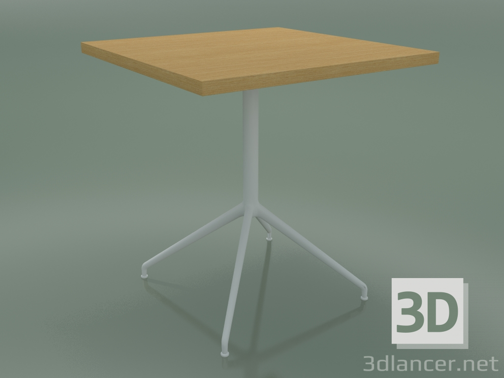 3D Modell Quadratischer Tisch 5754 (H 74,5 - 70 x 70 cm, natürliche Eiche, V12) - Vorschau