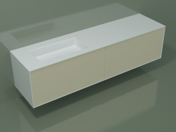 Washbasin with drawers (06UCA34S1, Bone C39, L 192, P 50, H 48 cm)