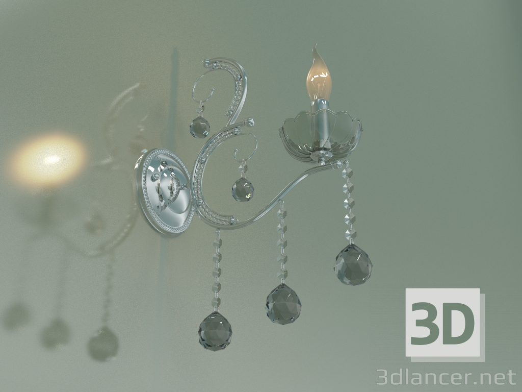 3D Modell Wandleuchte Brezza 10107-1 (Chrom-Rauchkristall) - Vorschau