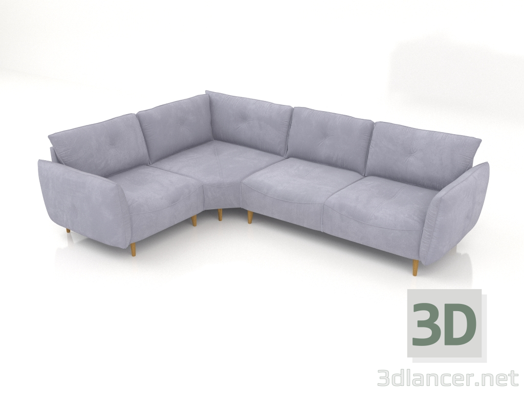 3d модель Люкке кутовий диван 4-місний – превью