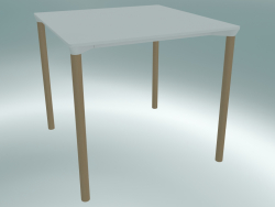 Table MONZA (9203-01 (80x80cm), H 73cm, HPL white, aluminum, natural ash veneered)