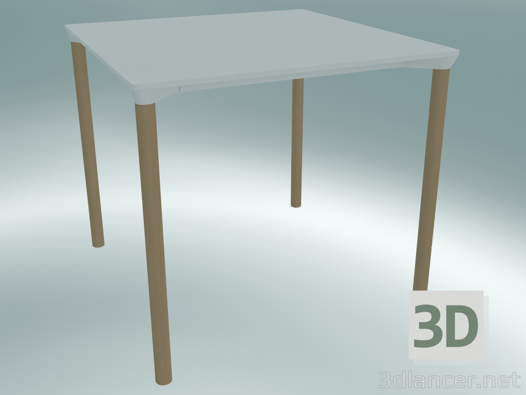 3D Modell Tisch MONZA (9203-01 (80x80cm), H 73cm, HPL weiß, Aluminium, Esche naturfurniert) - Vorschau