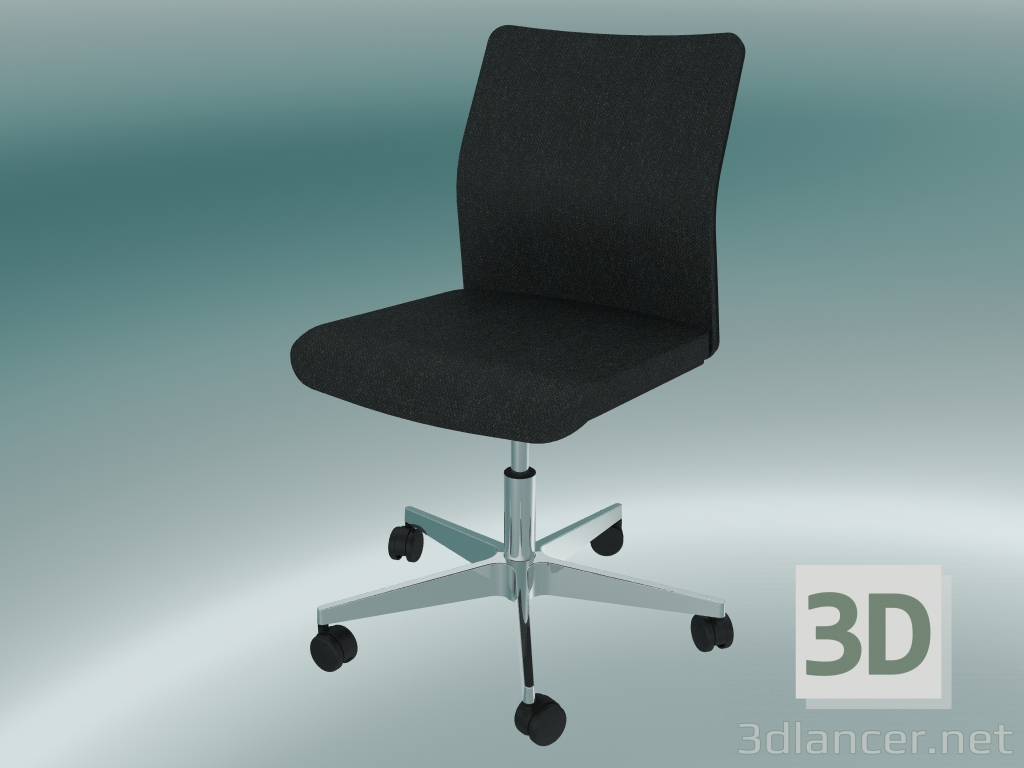 3d модель стілець п'ятиколісний – превью