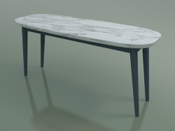 Table basse ovale (247 R, marbre, bleu)