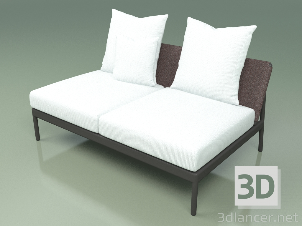 3d model Módulo sofá central 006 (Metal Smoke, Batyline Brown) - vista previa