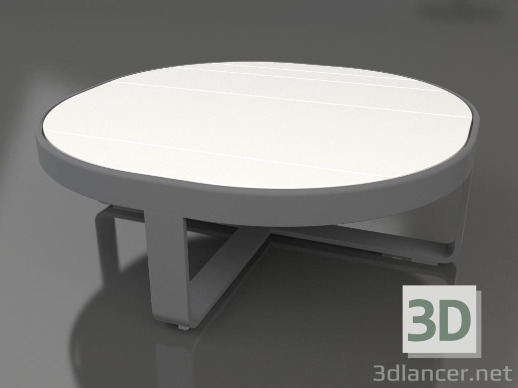 3D Modell Runder Couchtisch Ø90 (DEKTON Zenith, Anthrazit) - Vorschau