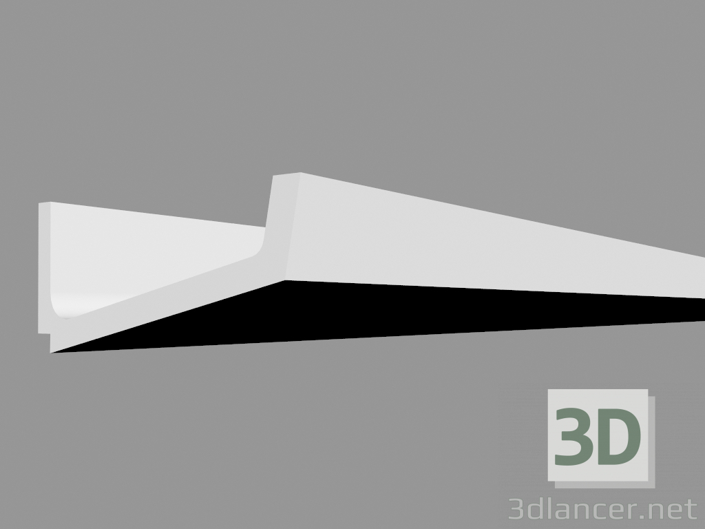 3D Modell Gesims für verdeckte Beleuchtung C352 - Flach (200 x 7,6 x 17,1 cm) - Vorschau