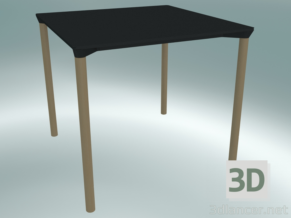 3D Modell Tisch MONZA (9203-01 (80x80cm), H 73cm, HPL schwarz, Aluminium, Esche naturfurniert) - Vorschau