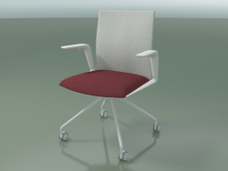Stuhl 4801 (4 Rollen, mit Polsterung - Stoff und Netz, V12)