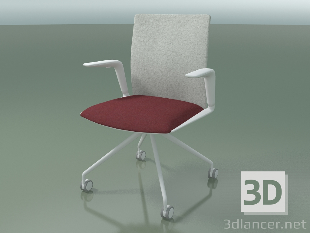 modèle 3D Chaise 4801 (4 roulettes, avec revêtement - tissu et résille, V12) - preview