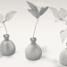 3d Vases with plants. model buy - render