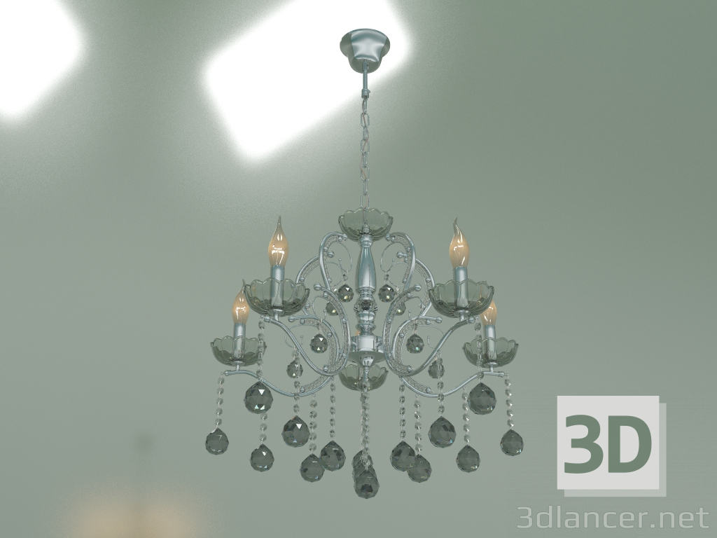 3d model Suspended chandelier Brezza 10107-5 (chrome smoked crystal) - preview