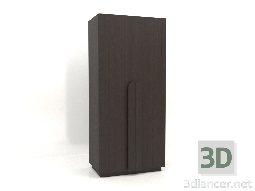 modello 3D Armadio MW 04 legno (opzione 4, 1000x650x2200, legno marrone scuro) - anteprima