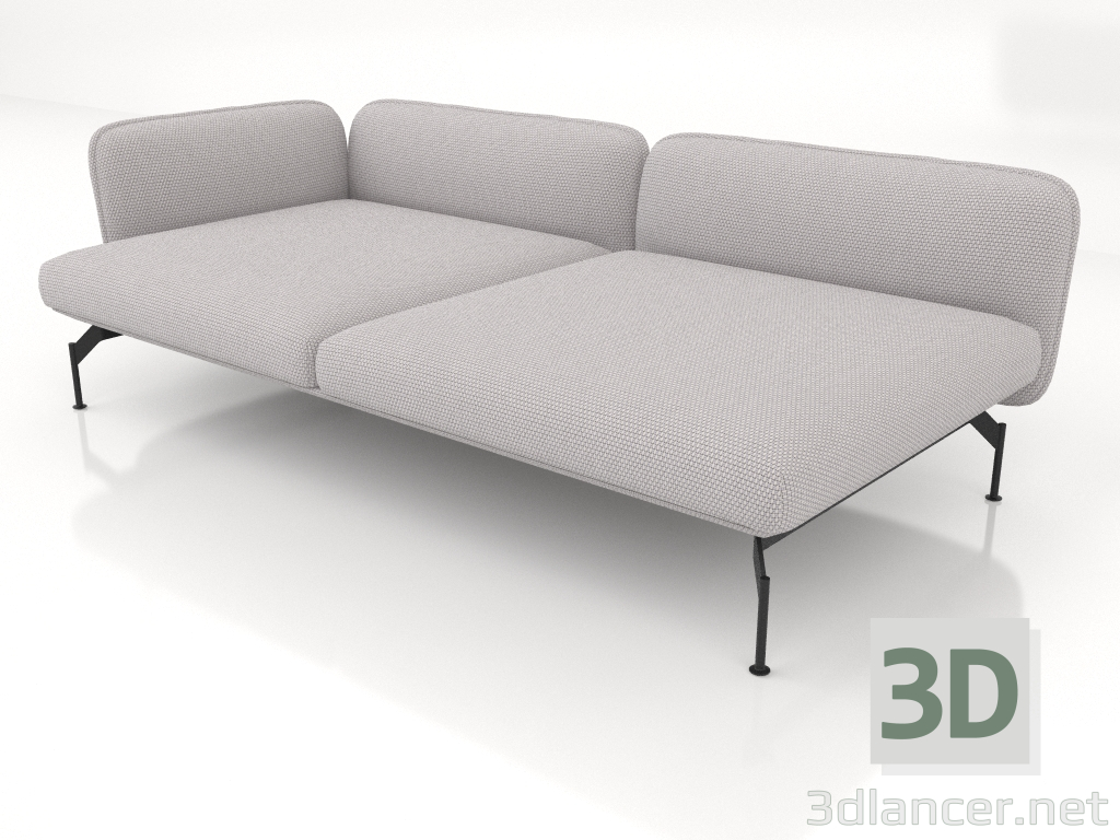 3D modeli Sol tarafta 85 kol dayama yeri bulunan 2,5 kişilik derin kanepe modülü - önizleme