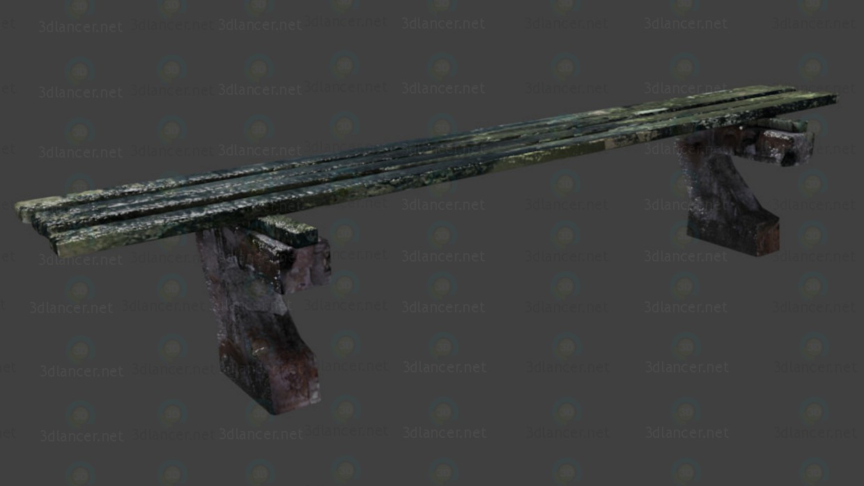 3d Bench model buy - render 3d Bench model buy - render