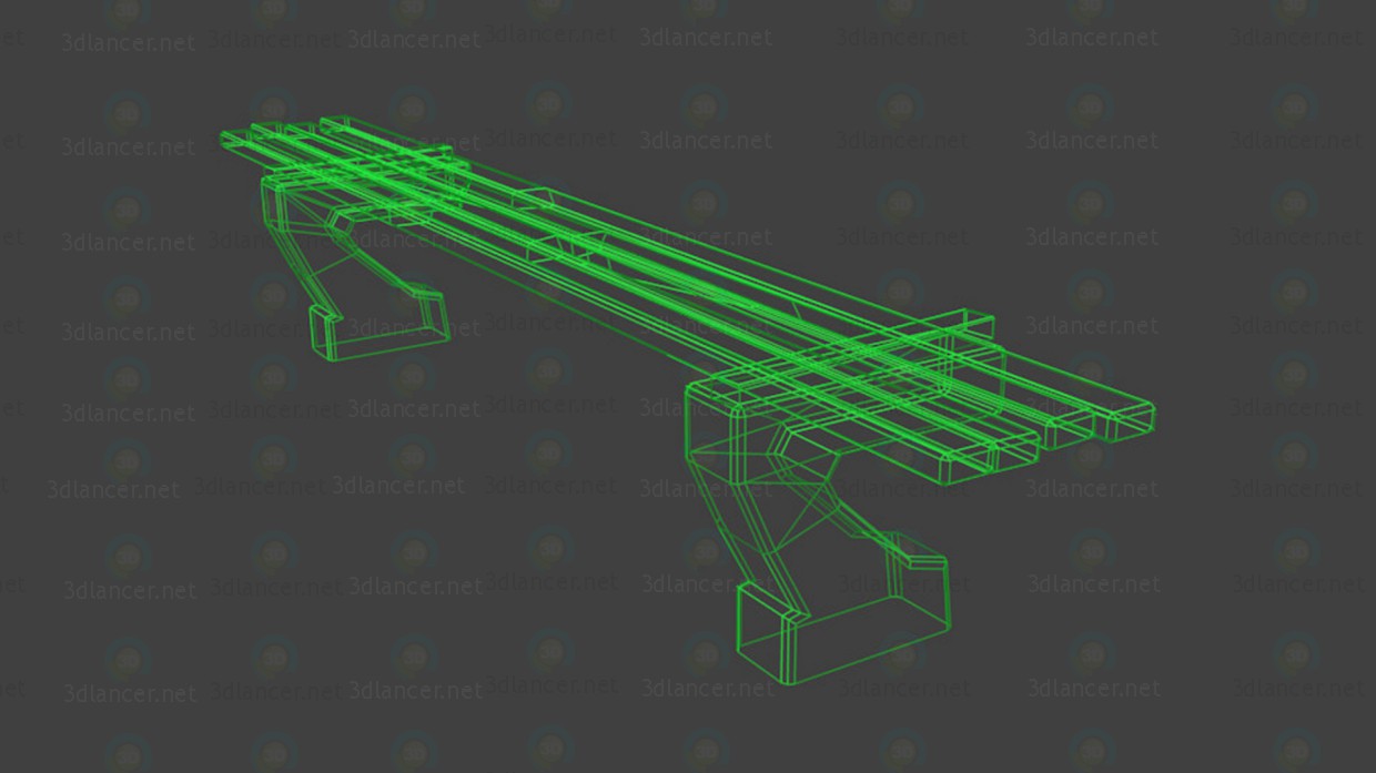 3d Bench model buy - render 3d Bench model buy - render