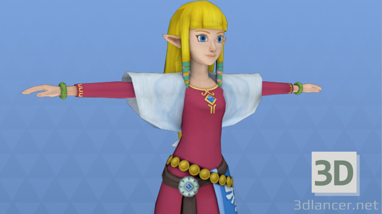 3 डी मॉडल Zelda - पूर्वावलोकन