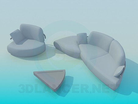 modelo 3D Sofá - escuchar modelo 3D Sofá - escuchar