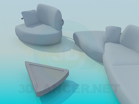 modelo 3D Sofá - escuchar modelo 3D Sofá - escuchar