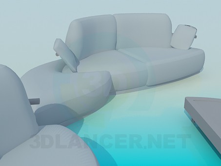 modelo 3D Sofá - escuchar modelo 3D Sofá - escuchar