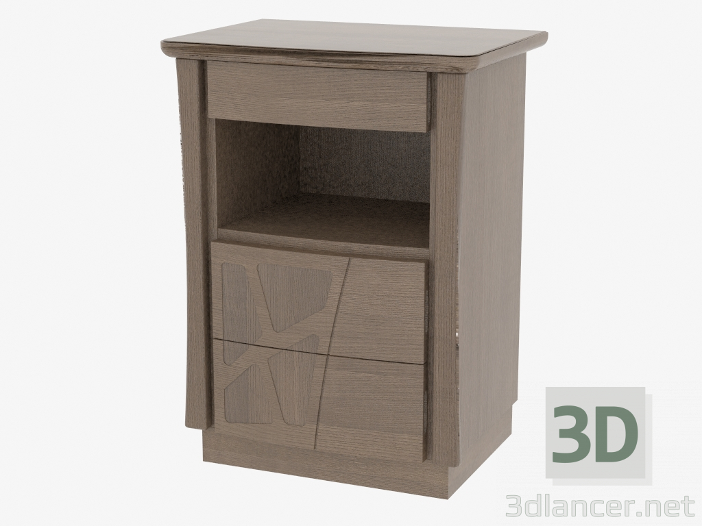 modèle 3D Table de nuit avec tiroirs troisième CAMONZ - preview