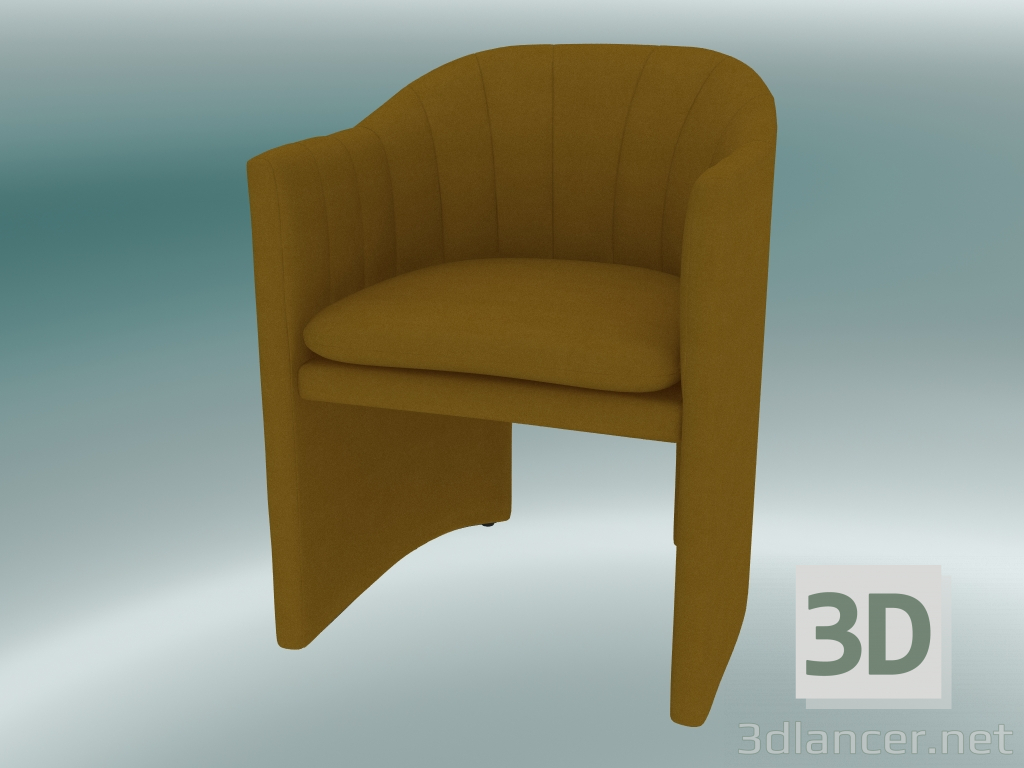 modèle 3D Chaise de salle à manger, mocassins de bureau (SC24, H 79 cm, 57x59 cm, Velours 5 Ambre) - preview