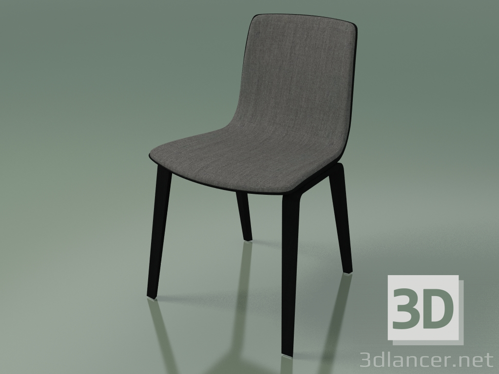 3D modeli Sandalye 3938 (4 ahşap ayak, ön kaplama, siyah huş ağacı) - önizleme