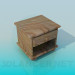 modèle 3D Table de chevet en bois - preview