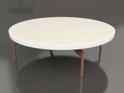 Round coffee table Ø120 (White, DEKTON Danae)