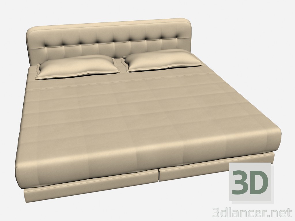 modello 3D Letto doppia Kyoto - anteprima