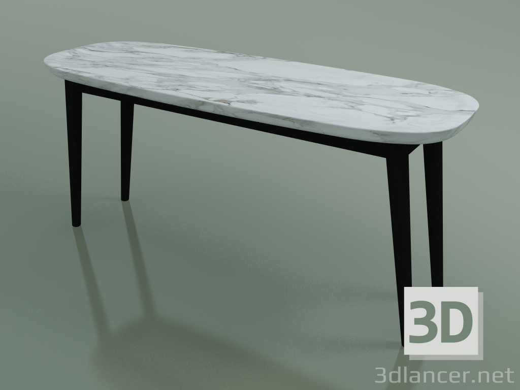 modello 3D Tavolino ovale (247 R, marmo, nero) - anteprima
