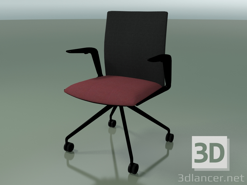 modèle 3D Chaise 4801 (4 roulettes, avec revêtement - tissu et résille, V39) - preview