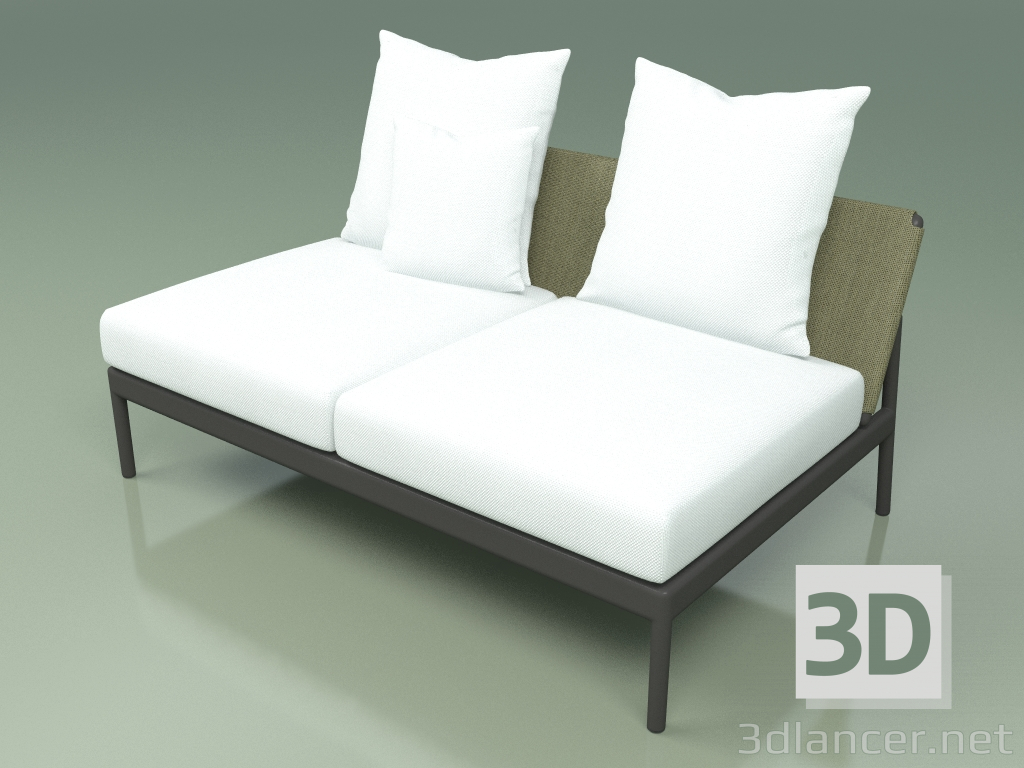 3d model Central sofa module 006 (Metal Smoke, Batyline Olive) - preview