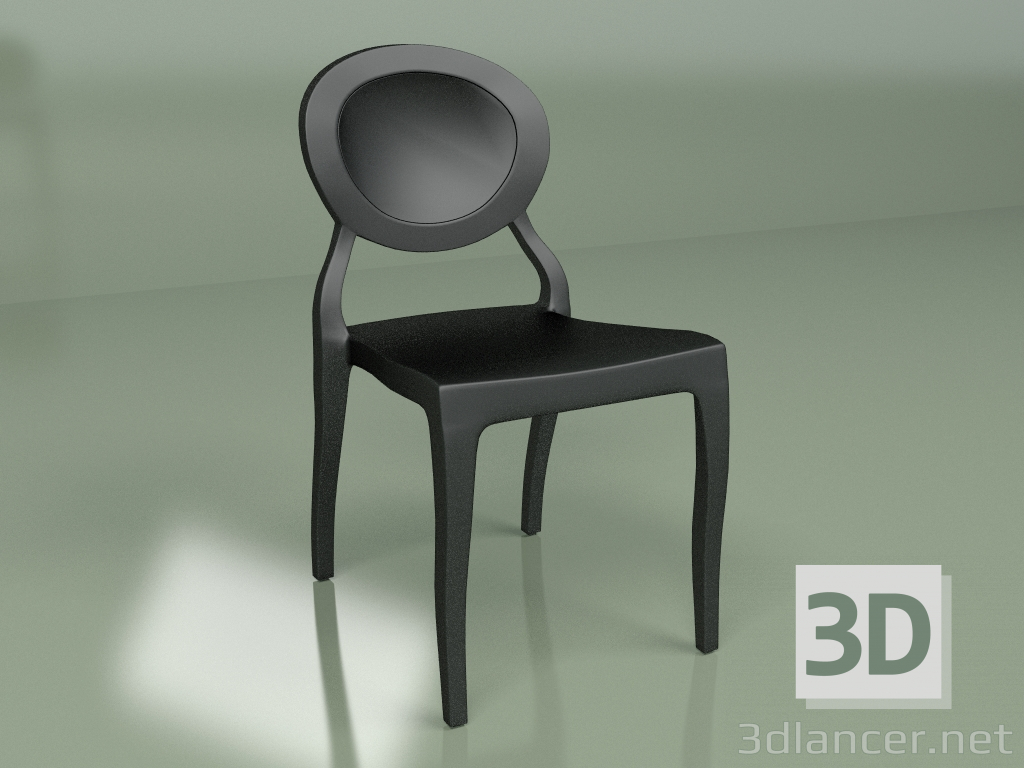 modello 3D Sedia Romola Impilabile (nero) - anteprima