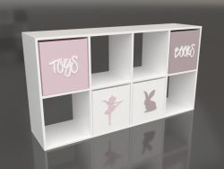 Étagère à jouets avec tiroirs Girls (4 cellules + 4 tiroirs)