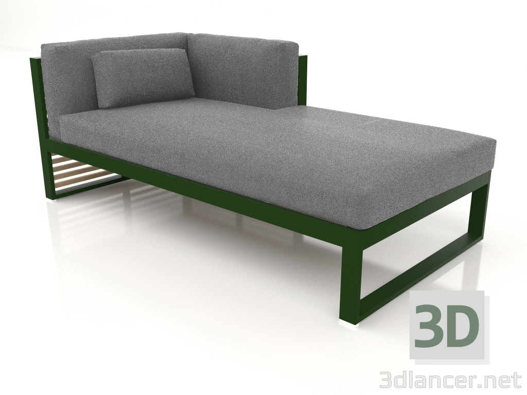 3D modeli Modüler kanepe, sağ bölüm 2 (Şişe yeşili) - önizleme