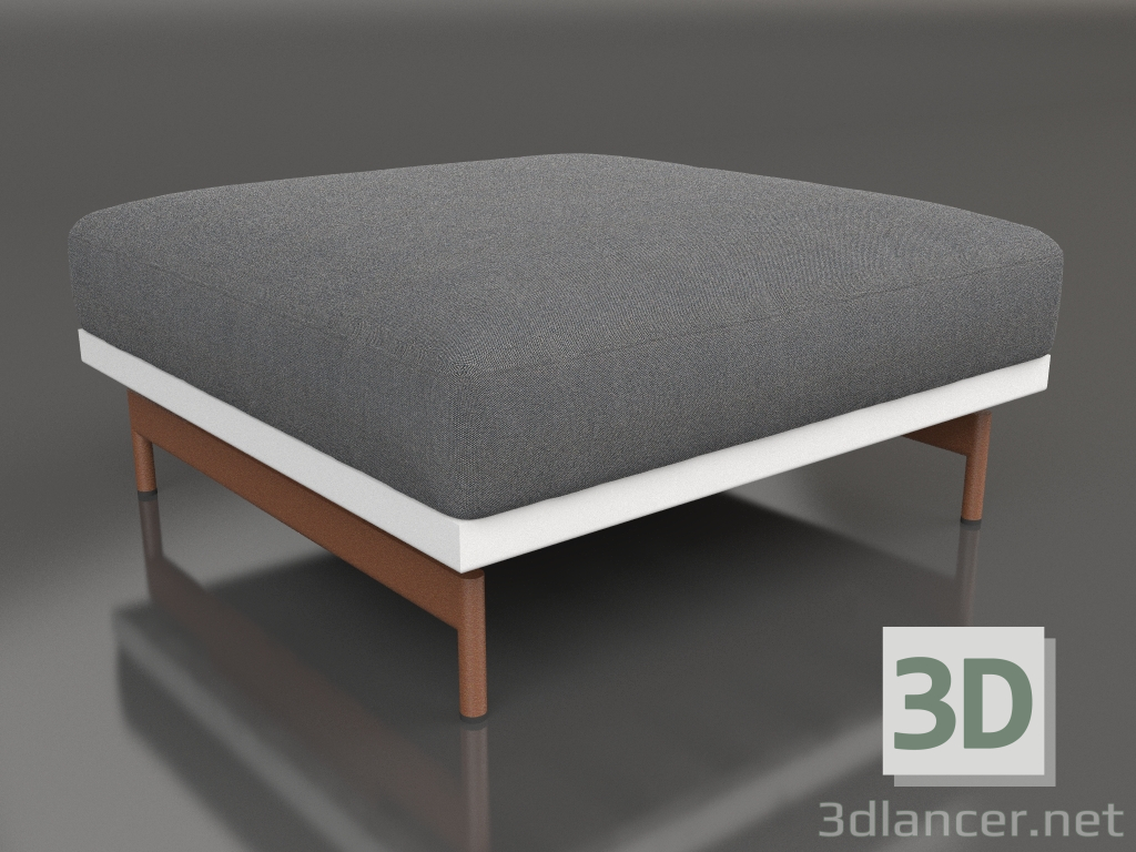 modèle 3D Module canapé, pouf (Blanc) - preview