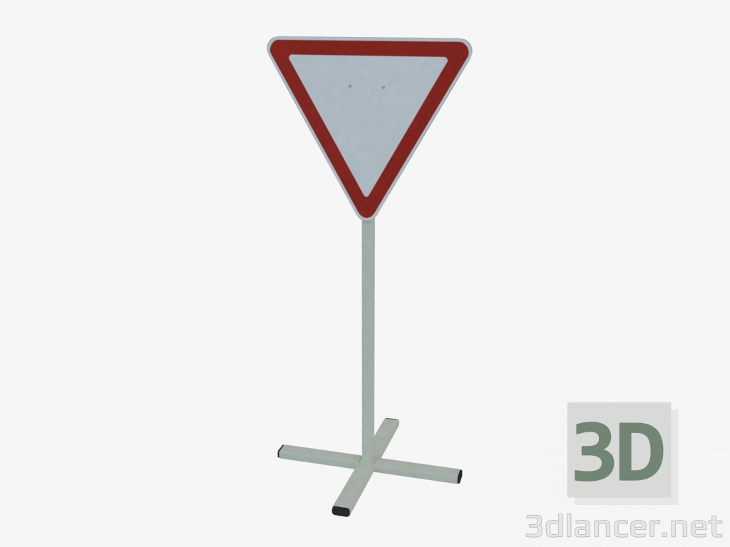 3d model Give Way Sign (0377) - preview