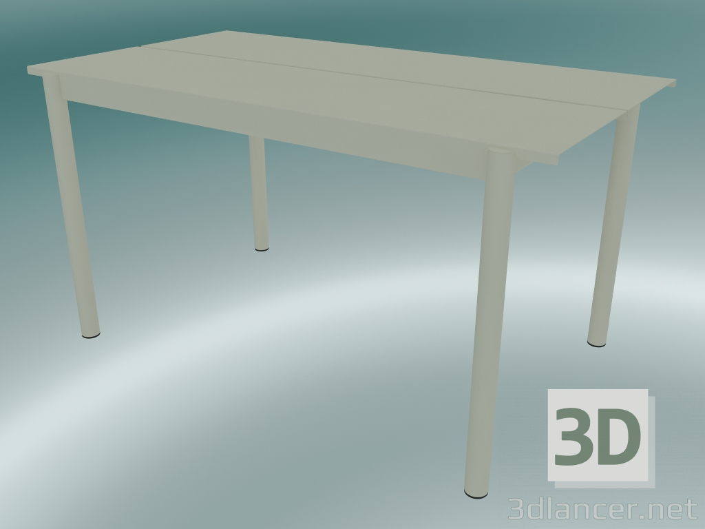 3d model Table Linear Steel (140 cm, Off-White) - preview