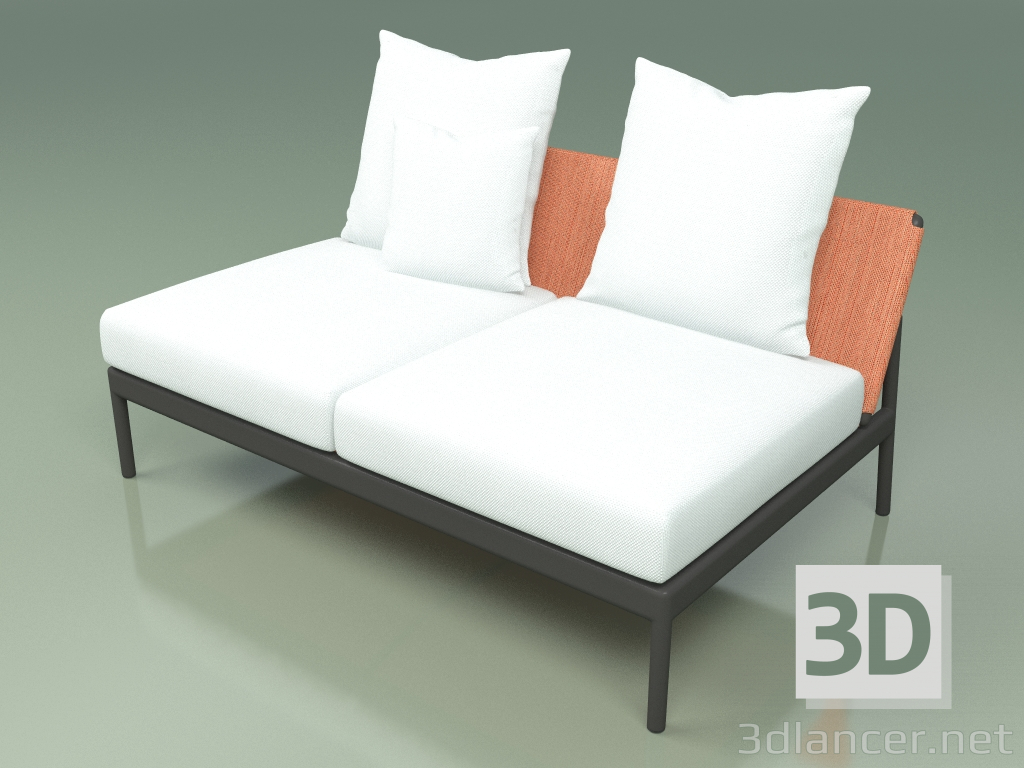 3d model Central sofa module 006 (Metal Smoke, Batyline Orange) - preview