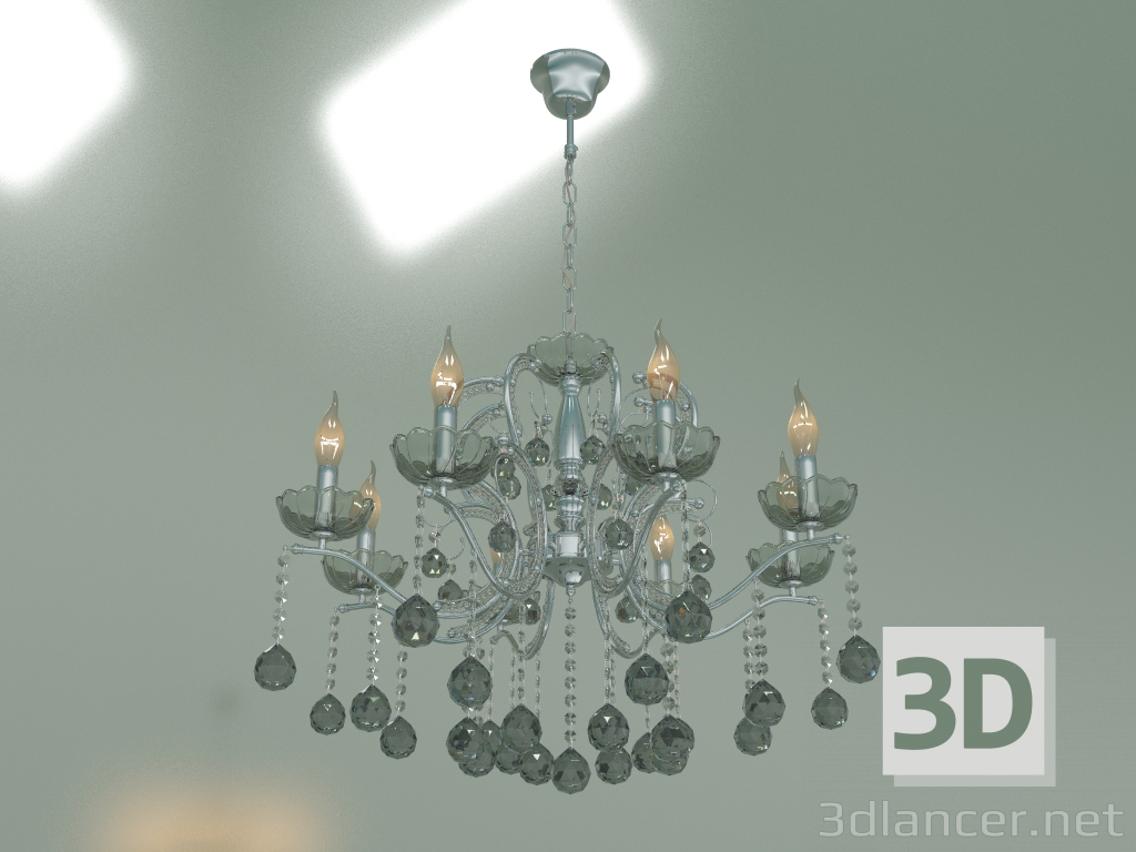 3d model Suspended chandelier Brezza 10107-8 (chrome smoked crystal) - preview