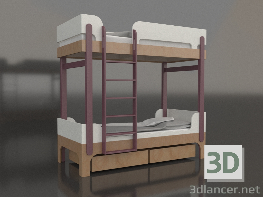 3 डी मॉडल चारपाई बिस्तर ट्यून जे (UXTJA1) - पूर्वावलोकन