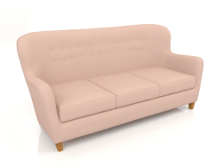 Noir straight 3-seater sofa