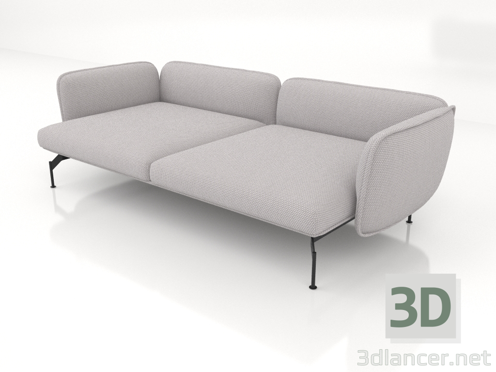 modèle 3D Canapé module 2,5 places profond avec accoudoirs 85 - preview